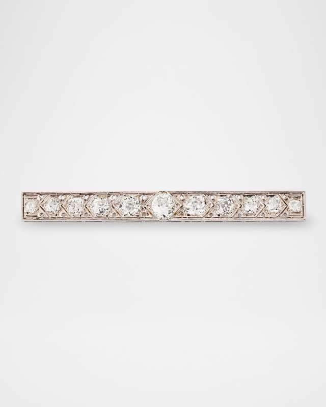 Estate Platinum Diamond Bar Pin